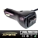 Xprite 12V DC 10A 7" 3 Wires Cigarette/Cigar Lighter Socket Plug Momentary Connector With On Off Toggle Switch & Changing Pattern Switch