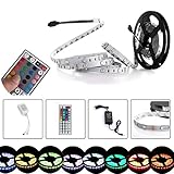 LEH LED Rope Lights RGB Light Strip Non-Waterproof 5050 SMD 16.4 Feet 150 LEDs LED Strip Lights Full Kit