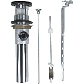 DANCO Universally Designed Lavatory Pop-Up Assembly with Overflow, Chrome, 1-1/4-Inch O.D. Drain Tee, 1-Pack (86780)