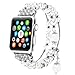 TOMAZON Bracelet Band Compatible for Apple Watch 42mm 44mm 45mm Series SE 7 6 5 4 3 2 1, Fashion Handmade Elastic Stretch Pearl Beads iWatch Wristbands for Women, White