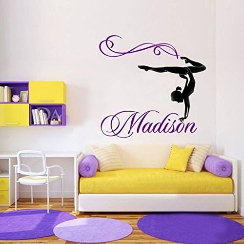 Stickers Muraux Gymnastique Aquarelle - 2 Feuilles 60x60 Cm, Vinyle Décollable - Pour Chambre Fille, Décoration Sportive
