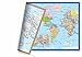 World Map Small Poster Size 11.5 x 17.5 inches, 2-Sided Sealed Lamination, 2-Sided Color Print (1 World Map)
