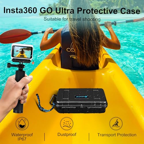Lekufee Travel Waterproof Hard Case for Insta360 GO Ultra, Standard Bundle, Creator Bundle, and other Accessories(Case & Bag Only)