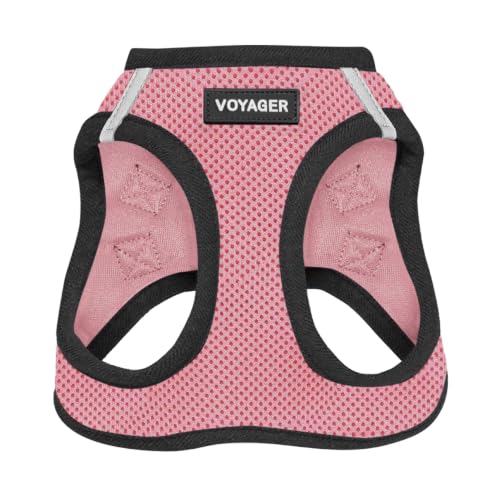 Voyager Step-in Air Hondentuig - All Weather Mesh Step in Vest Harnas voor kleine en middelgrote honden van Best Pet Supplies - Harnas (Roze/Zwarte Trim), XS