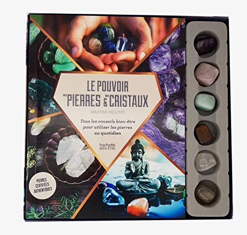 Coffret Le Pouvoir des Pierres et des Cristaux : Contient 1 livre et 6 pierres by 