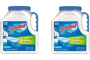 Damp Rid Moisture Absorber Refill Container 7.5 lb – Fragrance Free Odor and Moisture Absorber for Basements, Closets & Storage Spaces – High-Capacity Humidity Control, 2 Pack – Ilios Packaging