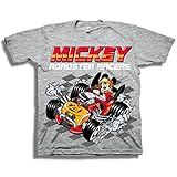 Mickey Mouse Boys' Toddler Roadster Racer T-Shirt, Heather Gray, 3T