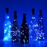 Wine Bottle Fairy Lights with Cork-MEKBOK 5 Lighting Modes + Timer 6 Pack Copper Wire String Starry LED Lights for Bottle DIY, Party, Decor, Valentine's Day, Wedding