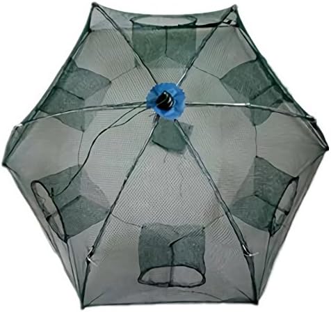 folding fishing net fish shrimp minnow crab baits cast mesh trap for kayak salmon small 6 sides 6 holes