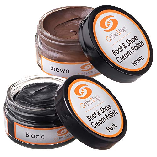 OrthoStep Black and Brown Boot and Shoe Cream Polish - Made in the USA