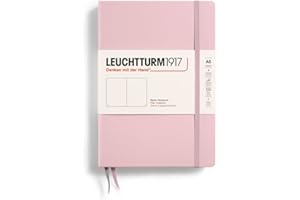 LEUCHTTURM1917 - Notebook Hardcover Medium A5-251 Numbered Pages for Writing and Journaling (Powder, Plain)