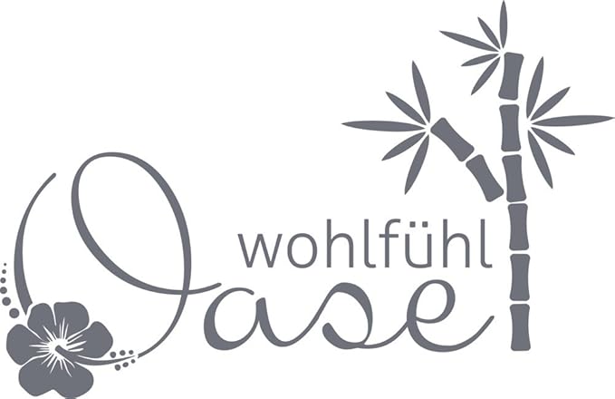 GRAZDesign Fliesentattoo Wohlfühl Oase - Badezimmer Tattoos mit Blume und Bambus - Wandtattoo Wellness- Bereich / 46x30cm / 6