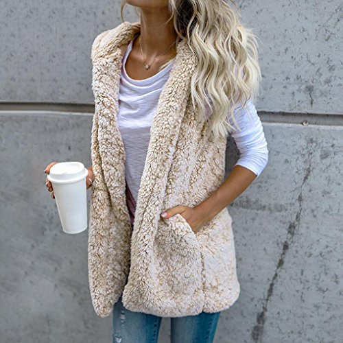 image for Tsmile Womens Vest Coat Fashion Winter Warm Faux Fur Hoodie Outwear Ca