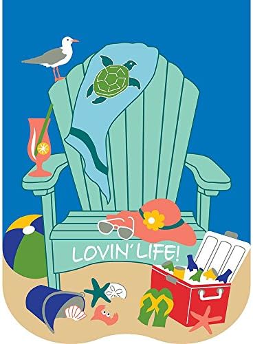Lovin' Life Beach Chair Turqoise And Blue 30 x 44 Rectangular Large House Flag