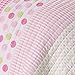 Levtex Home - Marley Ruche Quilt Set - Full/Queen Quilt and Two Standard Shams - Ruched - Pink, Green and White - Quilt (86x86in.) and Shams (20x26in.) - Reversible - Cotton