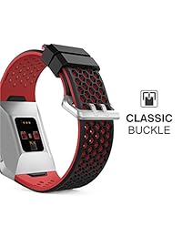 MoKo Fitbit Ionic Reloj Anillo de correa con cierre, [6 Pack] Colorful soft perforados correa ajustable de silicona para Fitbit Ionic Smart Watch, tamaño grande & pequeño tamaño, L