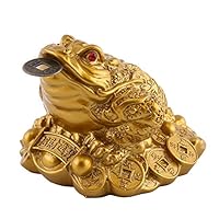 Wal front Chinese Feng Shui Money Frog Wealth Lucky Money Frog Coin Toad for for Prosperity Home Office Decoration Good Lucky Gift(S)