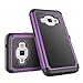 Tekcoo Galaxy Luna Case, Galaxy Amp 2 Case/Express 3 Case/J1 2016 Case, [Tmajor] Shock Absorbing Rubber Plastic Defender Case for Samsung Galaxy Luna/Amp 2/Express 3/J1 2016 -Purple