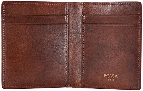 Bosca Dolce Old Leather Front Pocket Wallet with Magnet Close (One Size, Dark Brown)