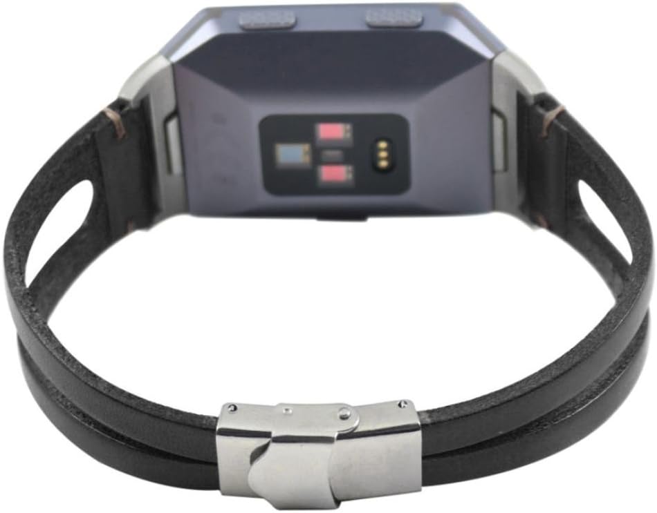 NEO+ Genuine Leather Band For Fitbit Ionic Activity Tracker, BLACK - Image 4