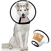 QIYADIN Plastic Pet Recovery Collars & Cones for Dogs and Cats After Surgery Adjustable Dog Neck Cone Surgical Elizabeth E-Co