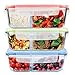 Glass Meal Prep Containers 3 Compartment, MCIRCO Food Storage Container Set with Airtight Locking Lids - Portion Control - Microwave, Freezer, Oven & Dishwasher Safe - BPA Free Containers