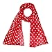 CTM Women's Satin Polka Dot Scarf, White