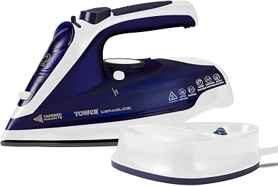 Tower 2400W Corded or Cordless Steam Iron Ceramic Soleplate