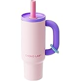 CHAKO LAB BaWang Insulated Stainless Steel Tumbler | Tumbler with Handle and Straw 35oz | Cup Holder Friendly for Travel | Leakproof Water Bottle | BPA-Free | 316 stainless steel liner| Purple