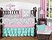 Skylar Gray Damask and Pink Polka Dot Girls Musical Baby Crib Mobile