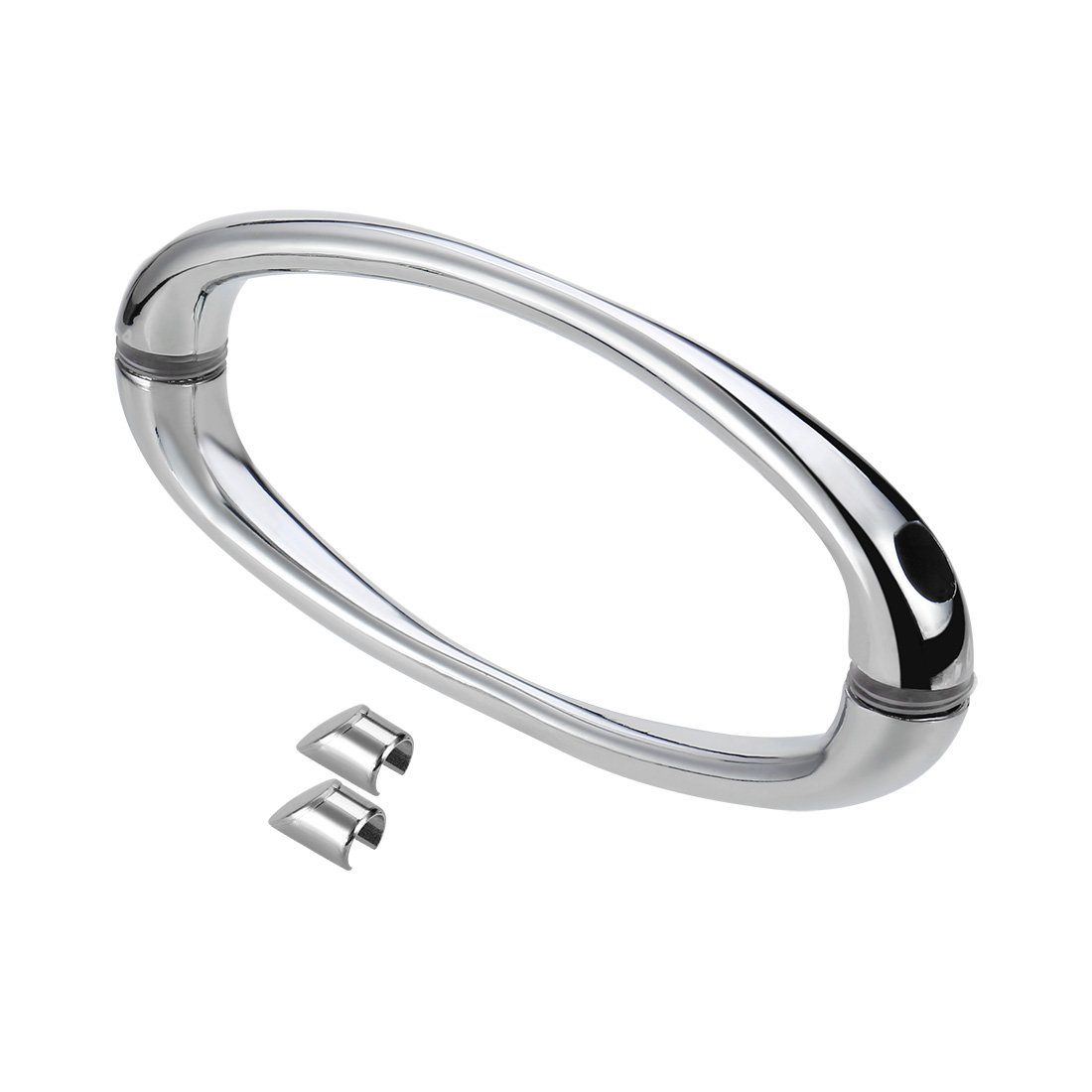 Sourcingmap 145mm Hole Center Zinc Alloy Shower Door Handle Polished Silver Tone