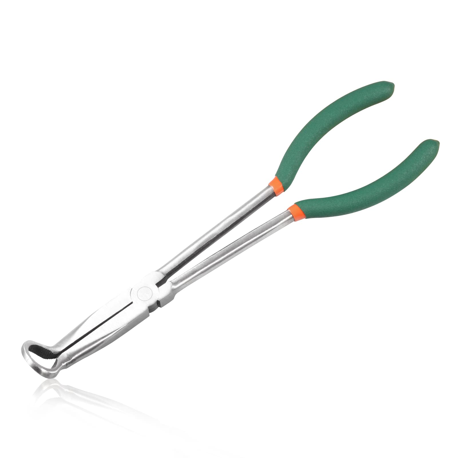 LEONTOOL 11 Inch Long Reach Hose Grip Pliers Automotive Spark Plug Wire Removal Plier with Serrated Jaws Spark Boot Removal Pliers for Car Circle plier for Hard-to-Reach Narrow Spaces