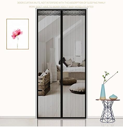 Zanzariera Magnetic screen door,33"x79" super strong fly mesh, Magnetic screen door for french doors magnets From top to bottom ultra seal-A 85x200cm(33x79inch)