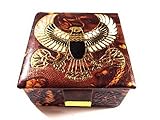 Egyptian Hand Made Genuine Leather Jewelry Box Pharaoh (Design May Vary)