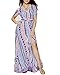 Roiii Womens Vintage Boho Flow Print Button Down Long Sleeves Shirts Loose Tunic Shirts Off-White