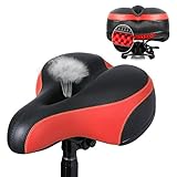 OUTERDO Comfort Gel Bicycle Saddle Bike Saddle with Safety Reflective Tape Comfort Soft Foam Cycling Seat Bike Suspension Cruiser Saddle