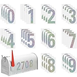 Reflective Mailbox Numbers for Outside, 4 Sets