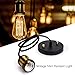 JACKYLED UL Industrial Mini Pendant Light, E26 E27 Medium Base Vintage Hanging Light with Woven Pendant Light Cord Adjustable Hanging Light Kit (Copper)