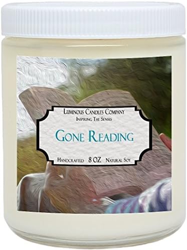 Scented Candle - Gone Reading - 8 oz Book Candle Natural Soy Literary Gift - By Luminous Candles Company