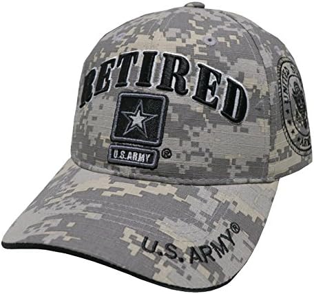 US Armed Forces Embroidered Military Baseball Cap Hat (Army Star Retired)