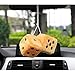 Secaden Hanging Fuzzy Dice Plush Decorative Ornament with Dots Retro Car Pendant Charms Home Decoration (Yellow)
