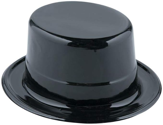 Fun Express Dozen Kids Black Plastic Birthday Party Favor Top Hats