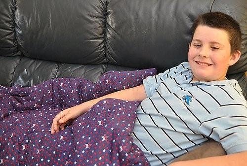 Climagel Weighted Blanket - Size LAP 3 - 15.4lbs Blue Stripes