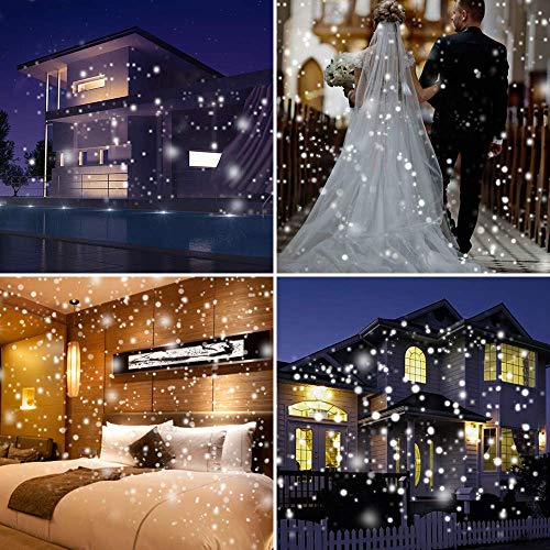 Christmas Snowfall Projector Light, TOFU LED Snow Projector Outdoor Holiday Lights IP65 Waterproof with Remote Control Dynamic Falling Snow Effect for Garden, Party, Halloween Landscape Decoration
