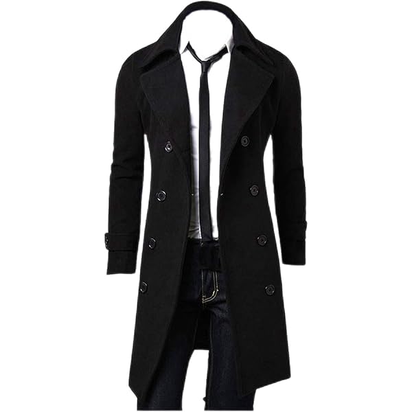 ジャケット・アウター Tomorrow Land Wool Trench Coat Size: 48 QWENTMTNTY Black Trench Coat Men Over Coats Men Jean Jacket