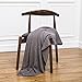 Longhui bedding Dark Grey 100% Cotton Lightweight Cable Knit Throw Blanket for Couch Sofa Bed Home Decorative, Bonus Laundering Bag, Dark Gray 50“ x 60”, Machine Washable