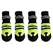 MagicCindy Dog Boots Water Resistant Dog Shoes with Reflective Velcro and Anti-Slip Sole Fluorescent Green 4PCS Size S M L XL