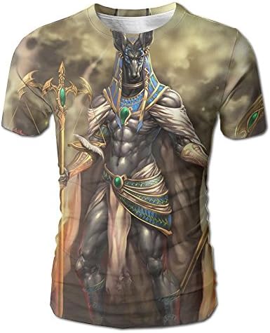 Mercn Egypt Anubis Interest Novelty Basic Unisex T-Shirt Round Collar For Youth &amp; Adult T Short-Sleeve Party
