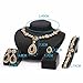 MOOCHI Women Gold Plated Jewelry Set Red & Green Cubic Zircon Pendant Necklace Earrings Bracelet Ring