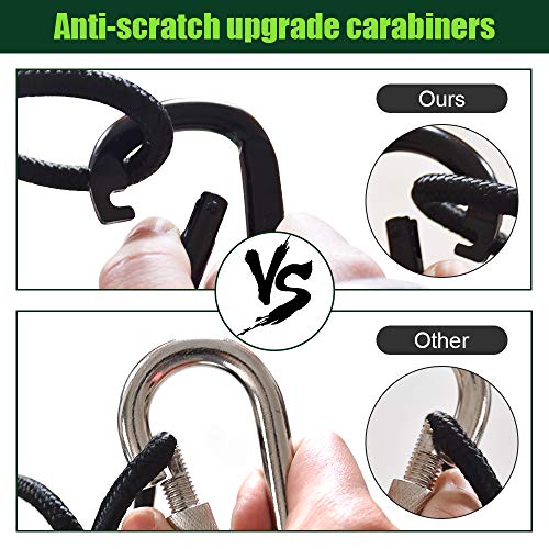 Camping Hängematte Doppel & Einzel tragbare Hängematte mit Baumgurten, leichte Nylon Fallschirm Hängematten Camping… – Bild 4